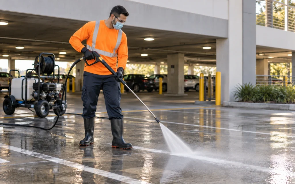Parking Lot & Garage Pressure Washing